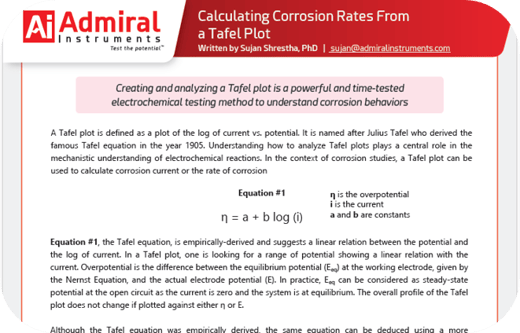 Admiral Instruments App Note - Calculating Corrosion Rates From a Tafel Plot